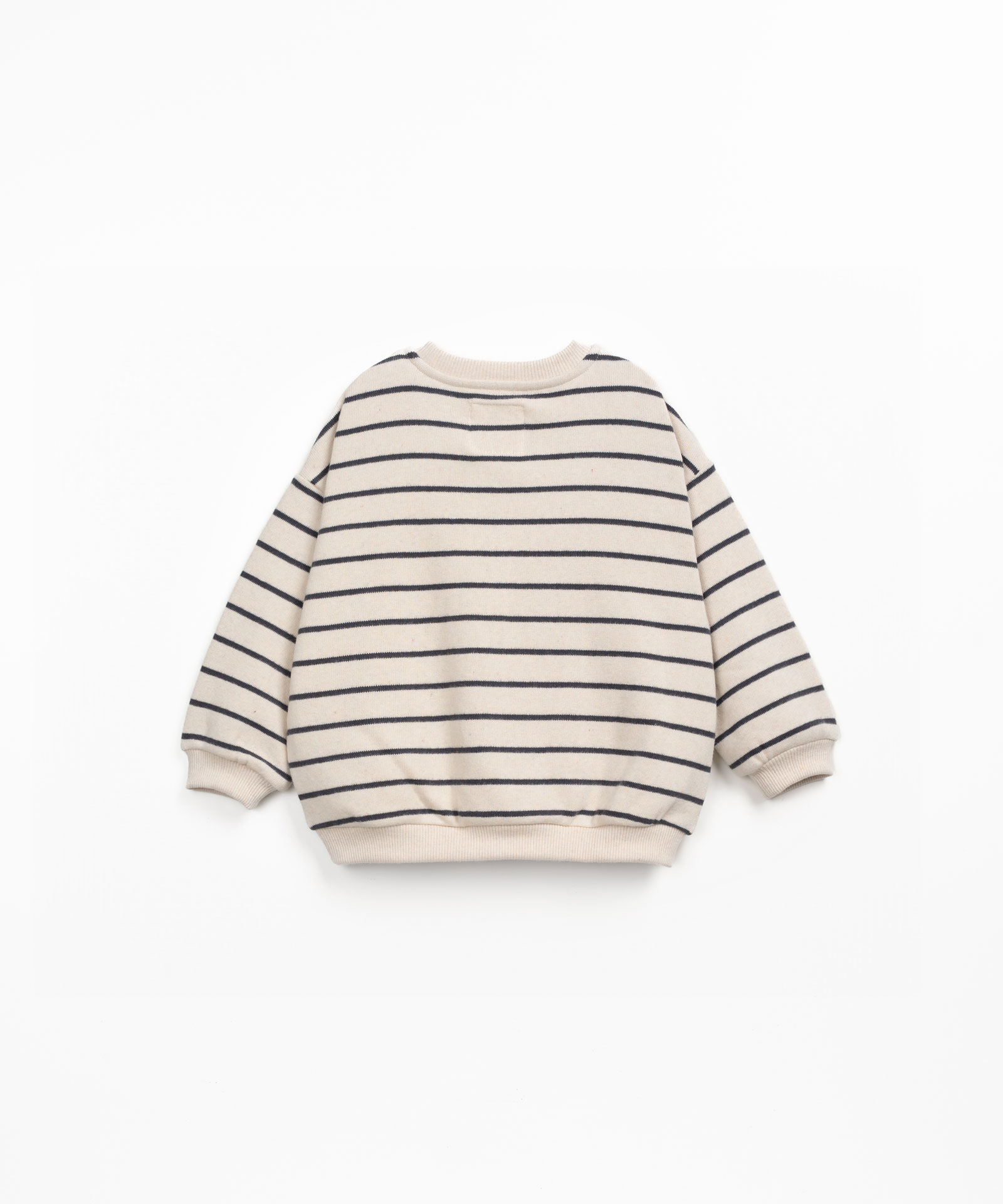 Striped knit sweater with cuffs