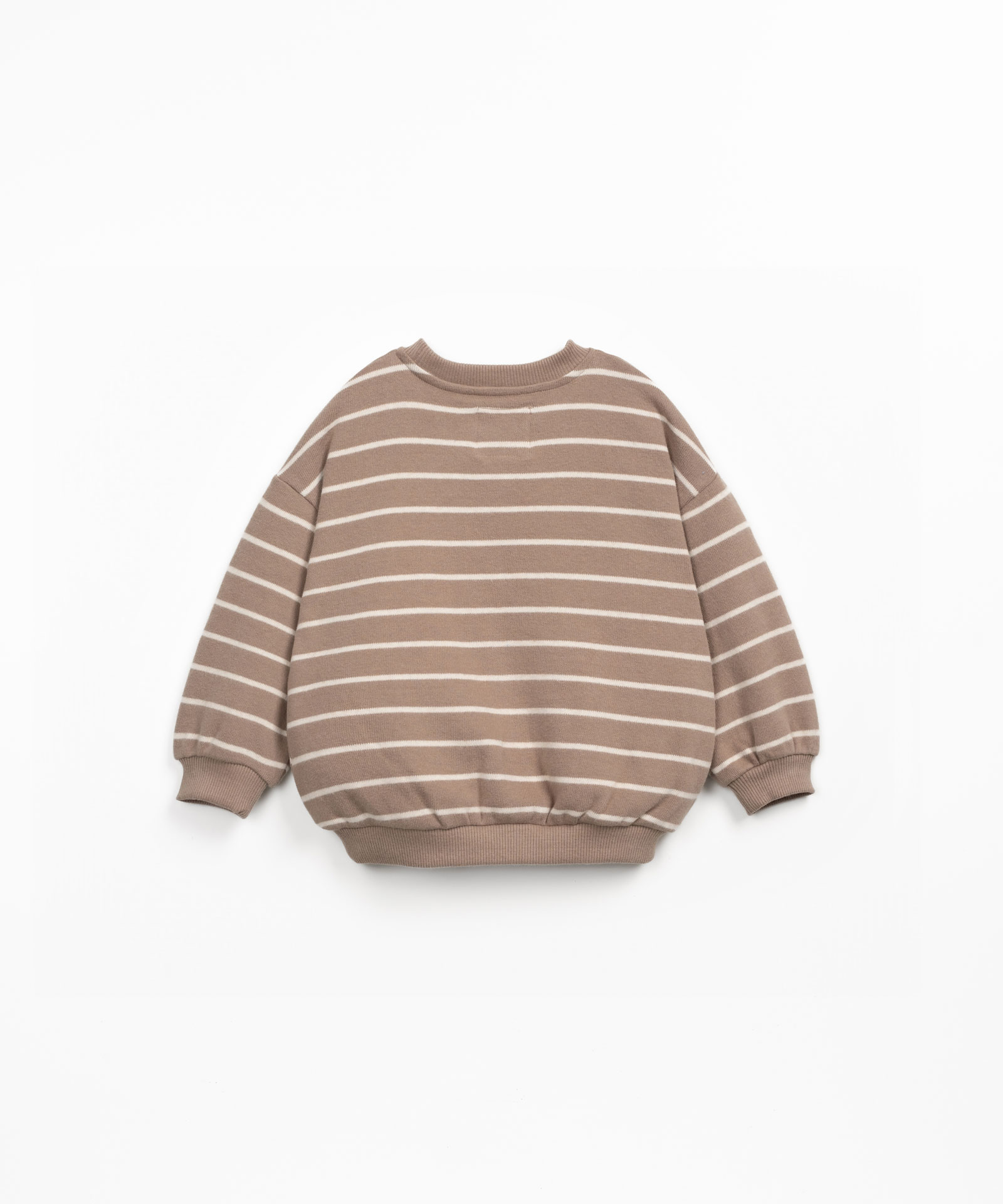 Striped knit sweater with cuffs