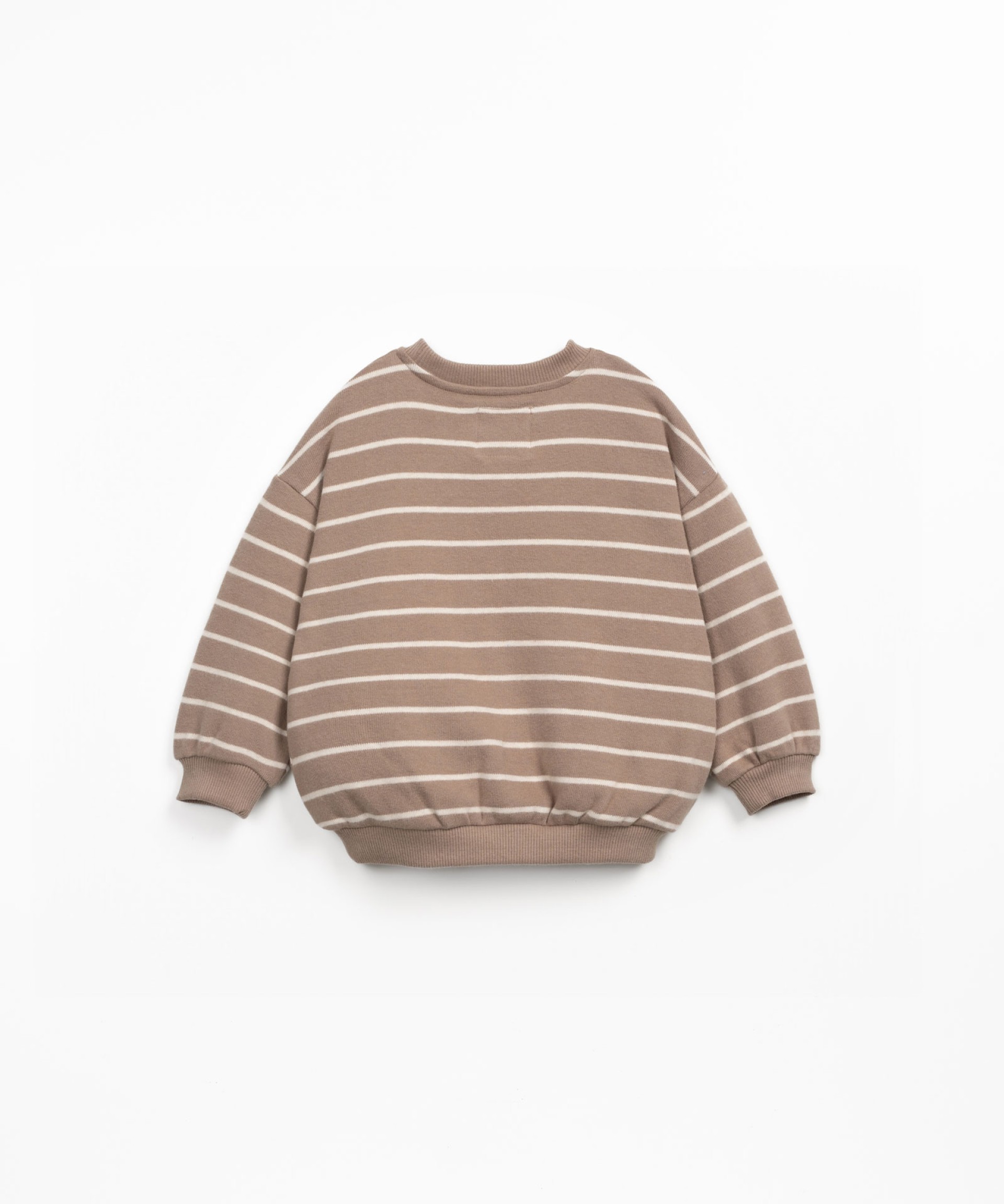 Striped knit sweater with cuffs