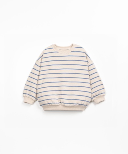 Maglione a righe in maglia con polsini