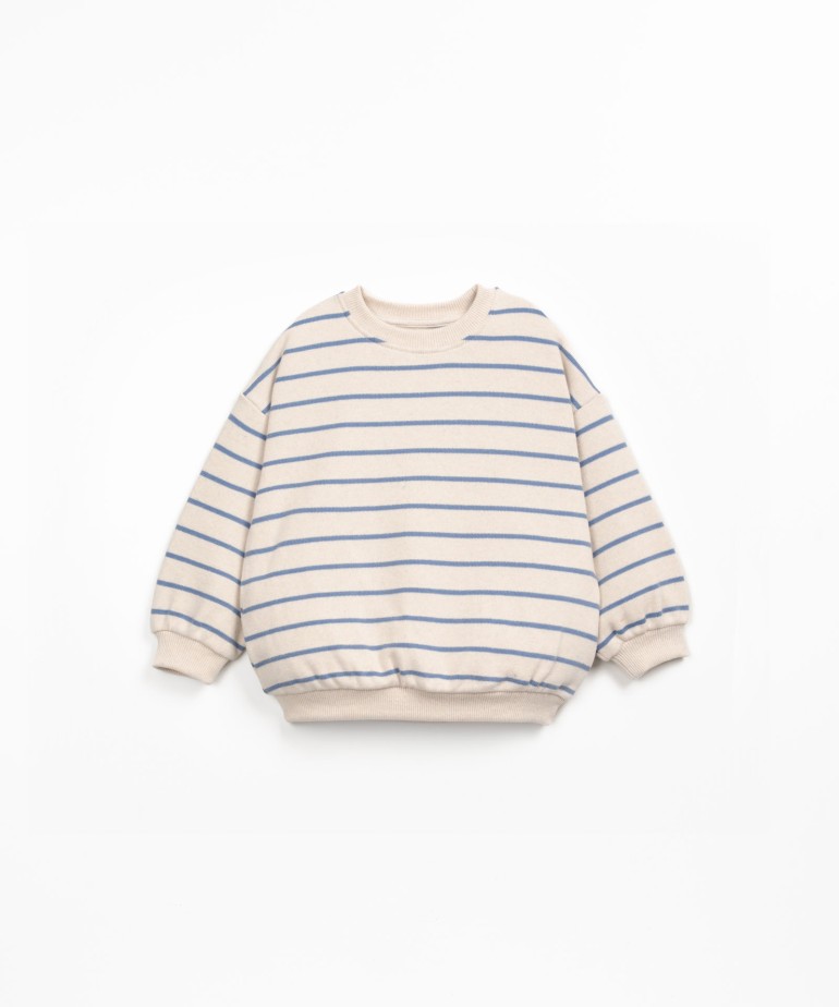 Striped knit sweater with cuffs