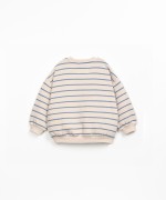 Striped knit sweater with cuffs