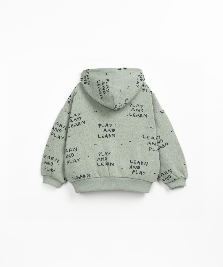 Sweatshirt with hood and brushed interior