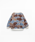 Knitted sweater with mountain print