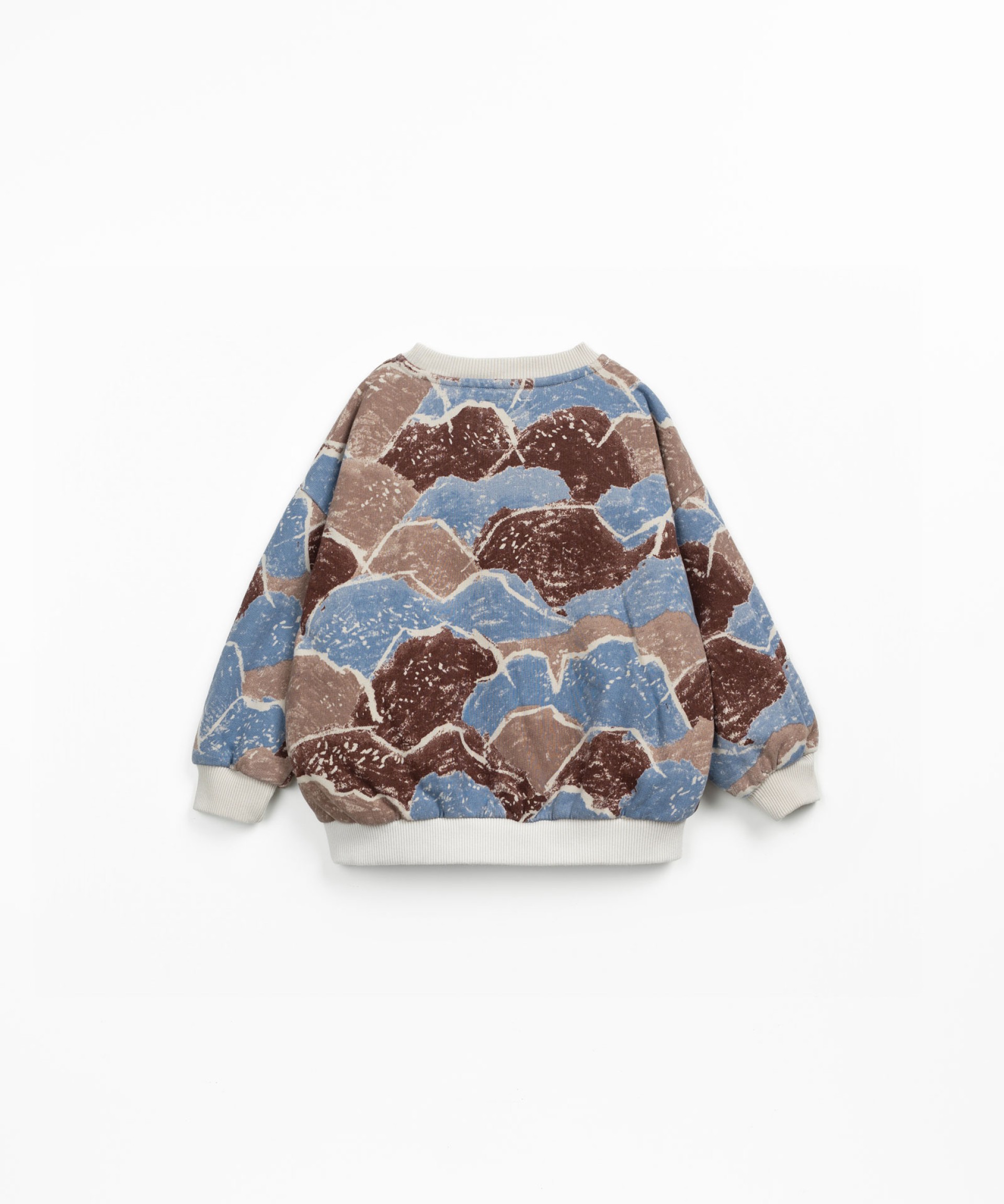 Knitted sweater with mountain print
