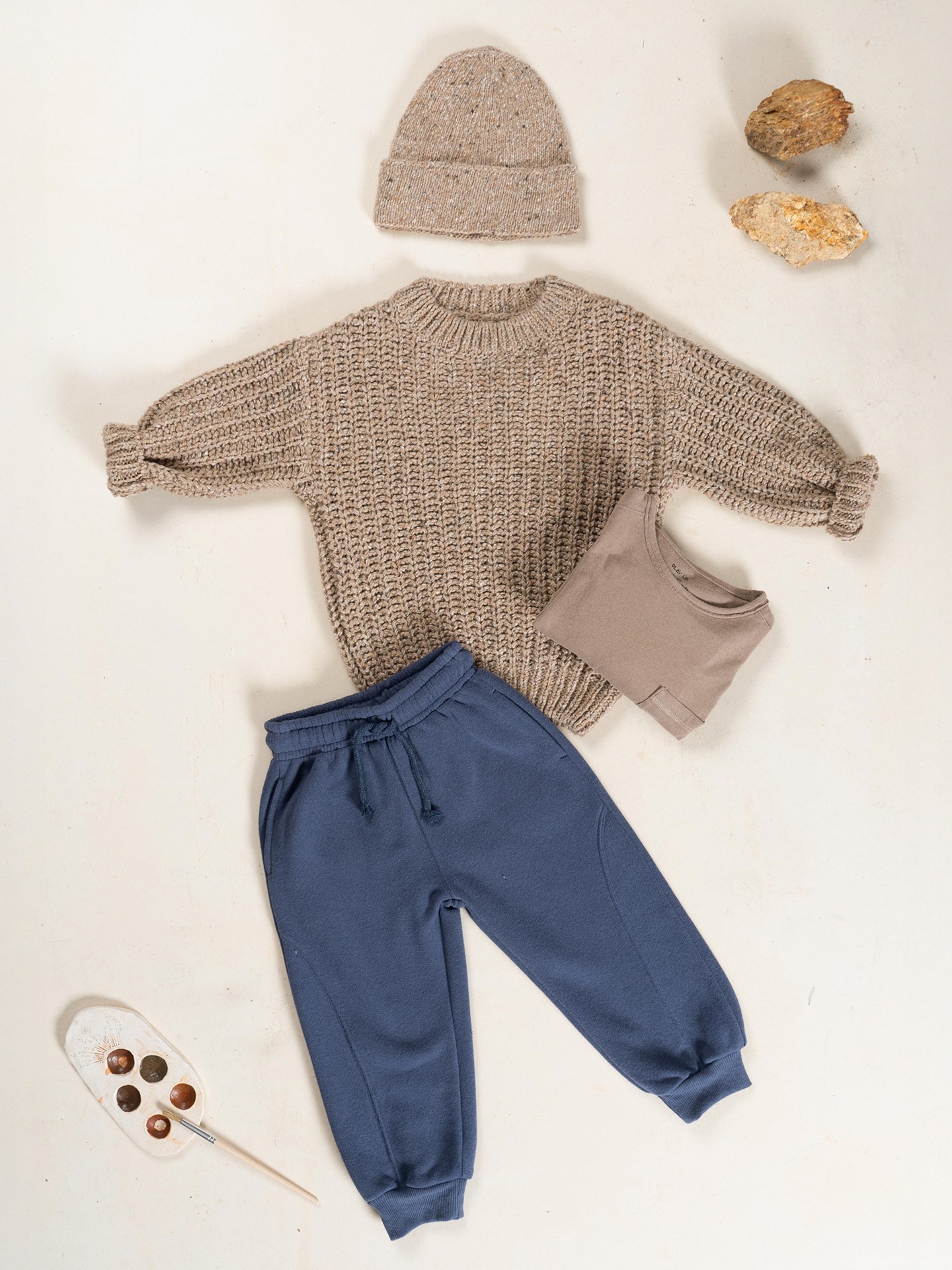 Pull en maille mélangée laine recyclée, laine et viscose