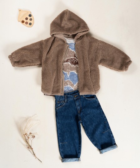 Cappotto con fodera in maglina in misto cotone biologico e cotone riciclato