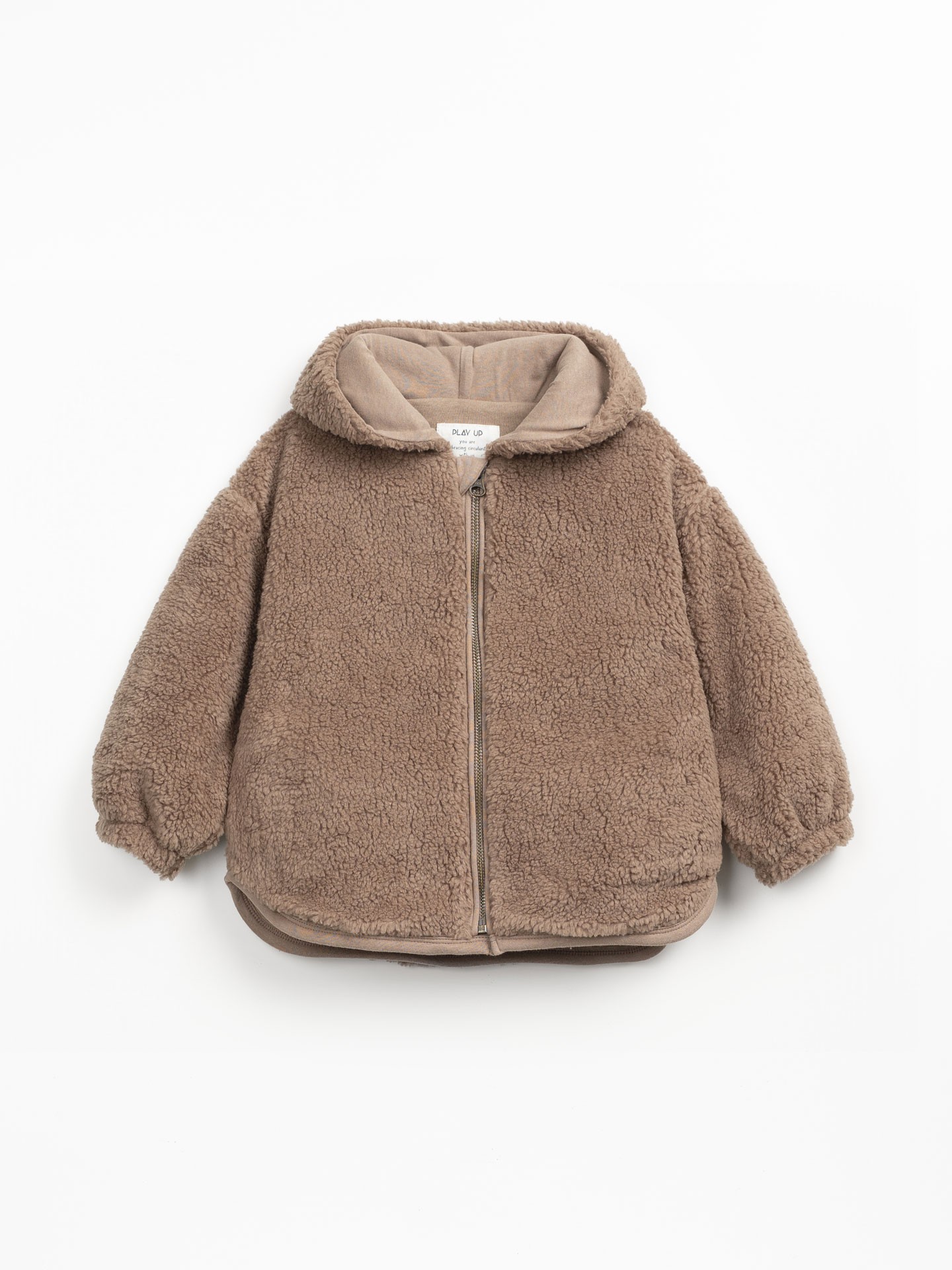 Coat with jersey lining in mixture of organic cotton and recycled cotton