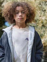 Jacket with fur lining in organic cotton