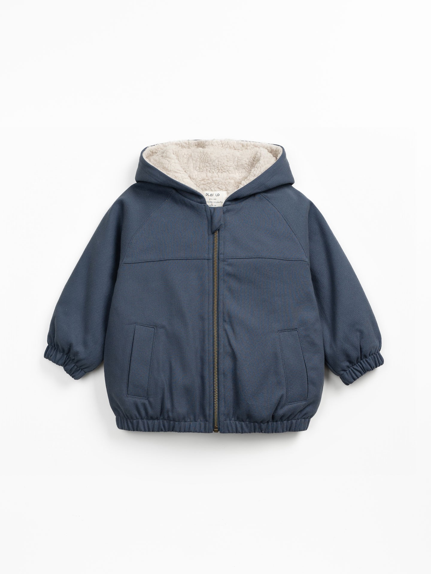 Jacket with fur lining in organic cotton