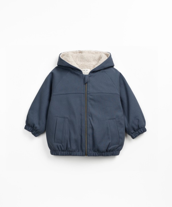 Jacket with fur lining in organic cotton