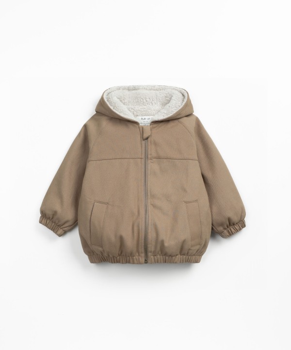 Coat with organic cotton fur lining