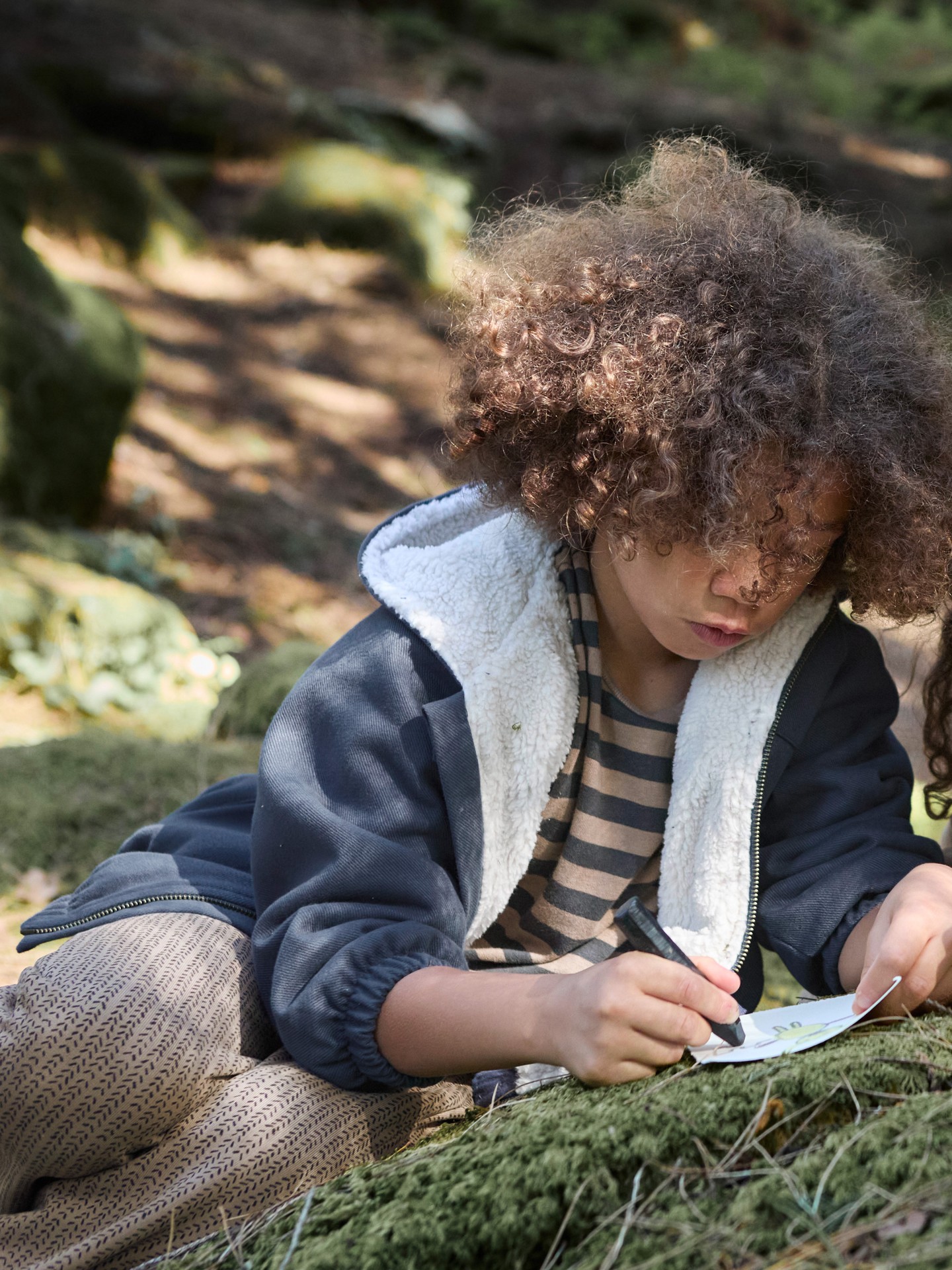 Jacket with fur lining in organic cotton
