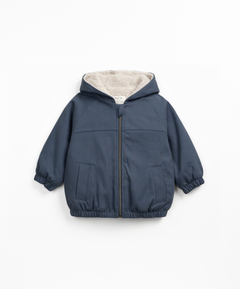 Jacket with fur lining in organic cotton
