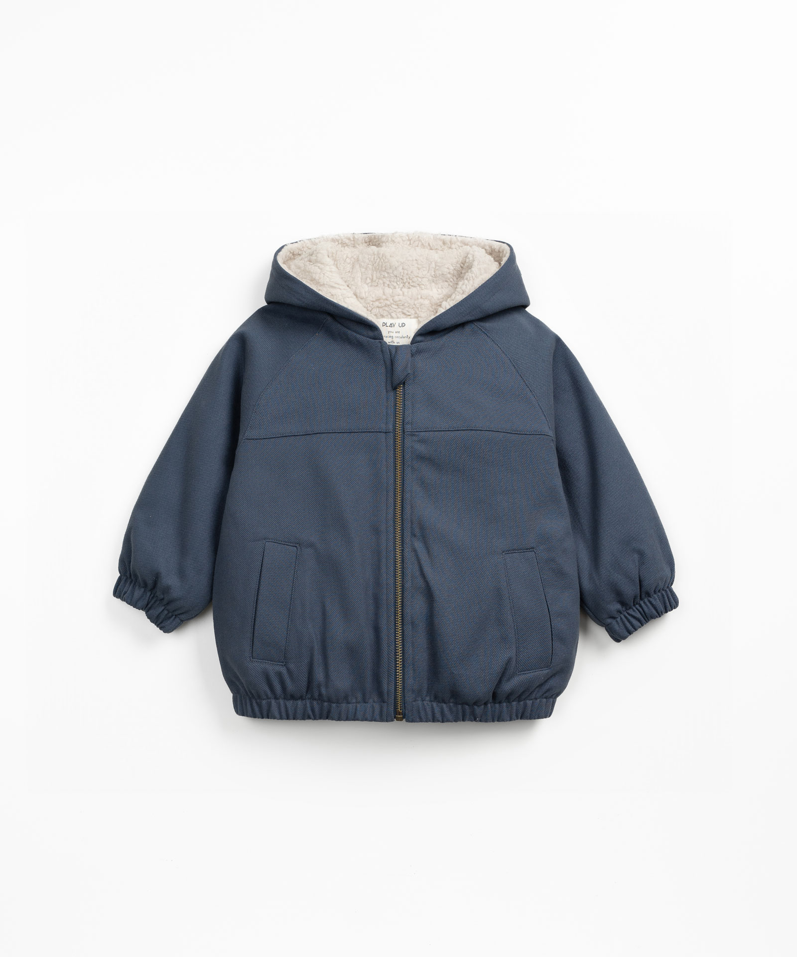 Jacket with fur lining in organic cotton