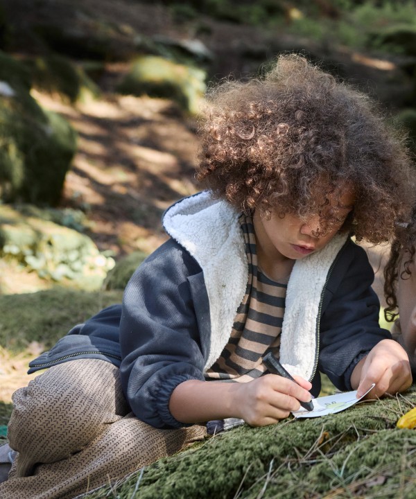 Jacket with fur lining in organic cotton