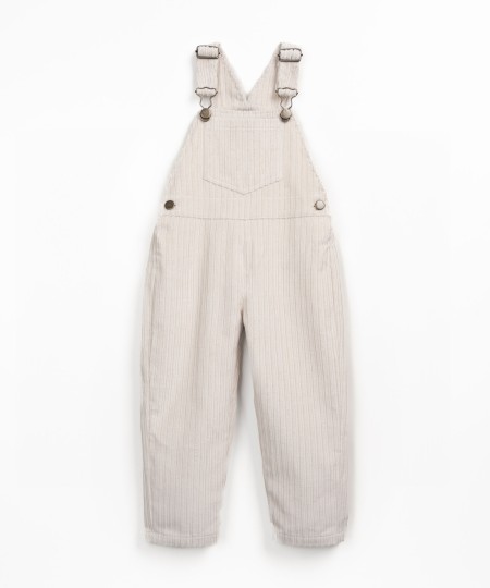 Combinaison en velours c�tel� avec bretelles r�glables