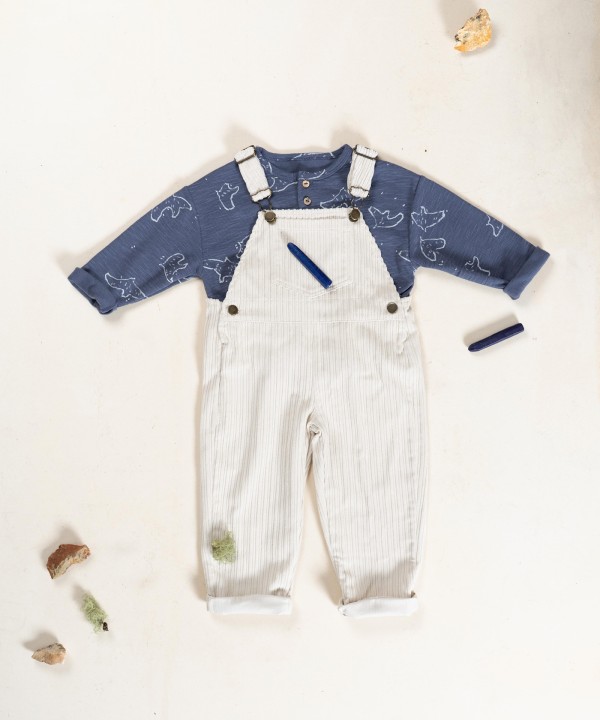 Corduroy jumpsuit with adjustable straps