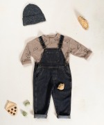 Denim dungarees with chest pocket