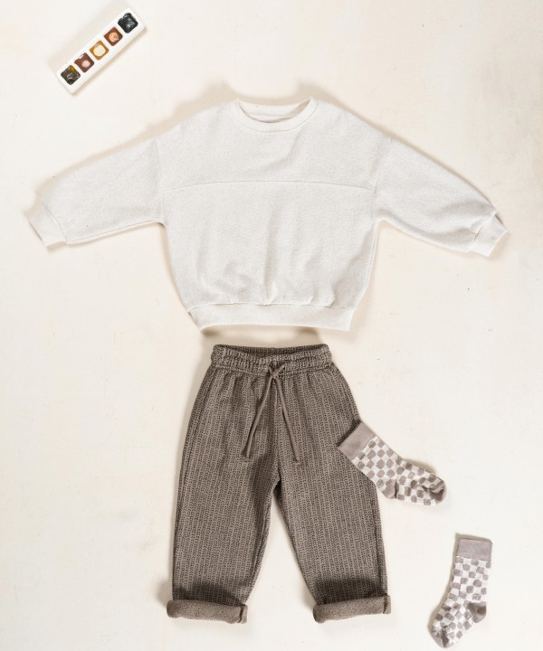 Trousers in a blend of natural fibers