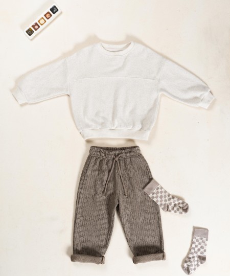 Pantaloni in misto fibre naturali