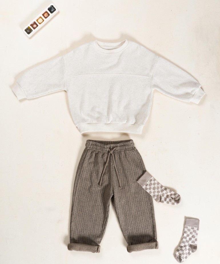 Trousers in a blend of natural fibers