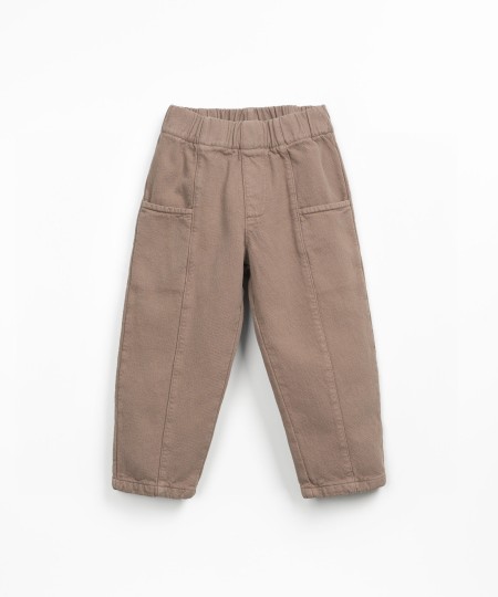 Pantalon en serg� de coton avec taille �lastique