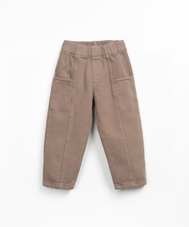 Pantaln de sarga de algodn con cintura elstica