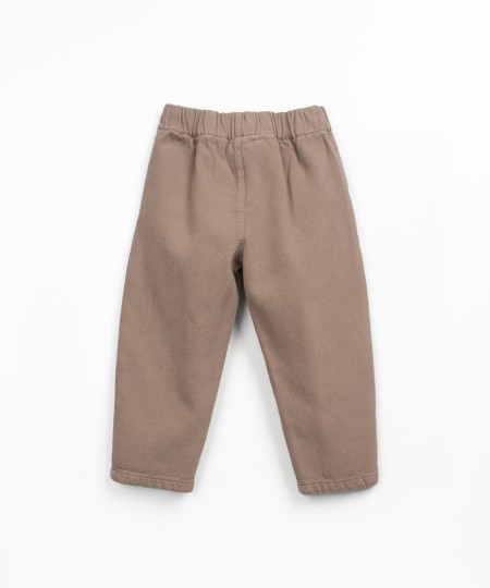 Pantalon en sergé de coton avec taille élastique