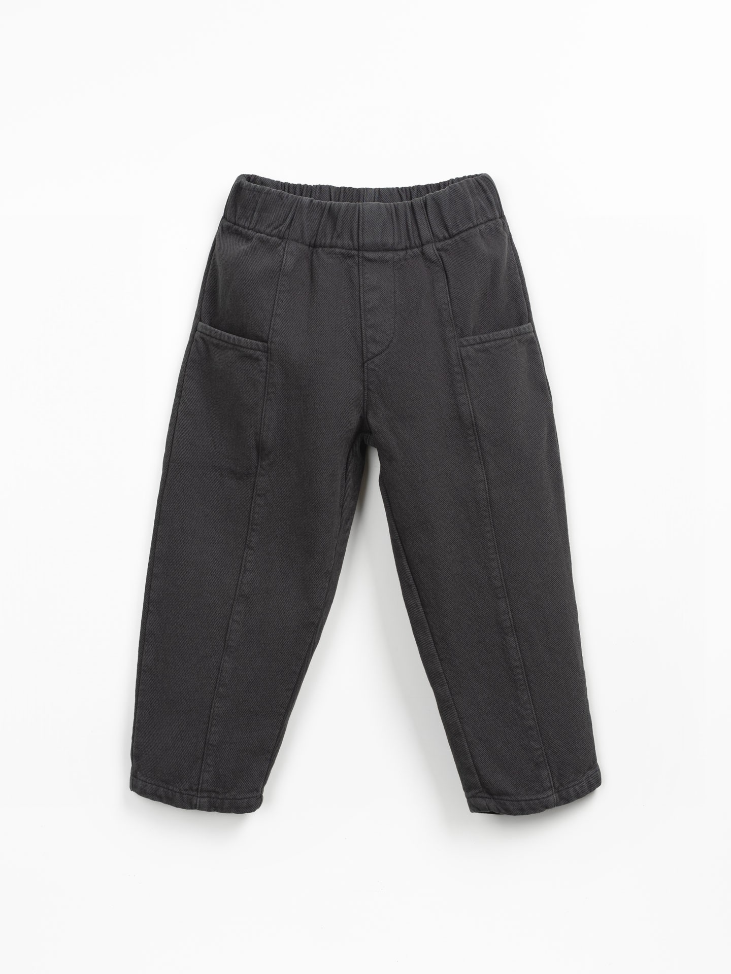 Pantaloni in twill di cotone con cintura elastica
