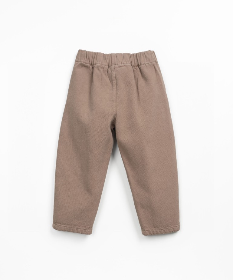Pantaln de sarga de algodn con cintura elstica