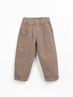 Cotton twill trousers with elastic waistband
