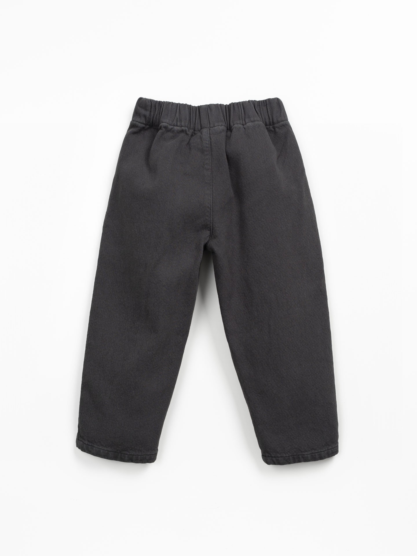 Pantaloni in twill di cotone con cintura elastica