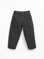 Cotton twill trousers with elastic waistband