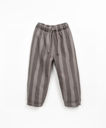 Pantaloni in misto fibre naturali con stampa