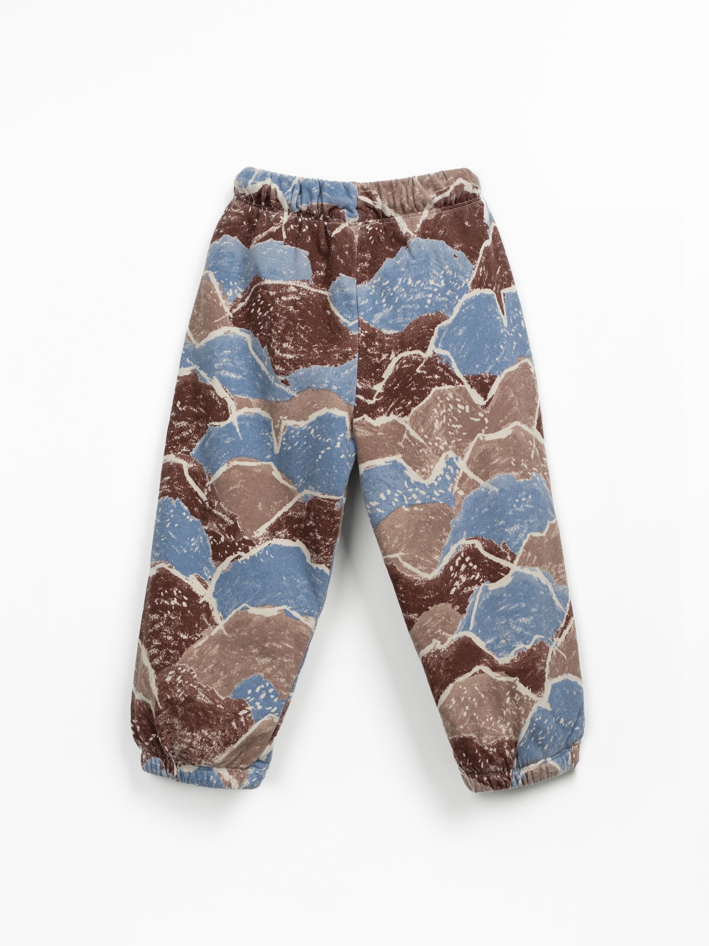 Calça em mistura de fibras naturais com estampado