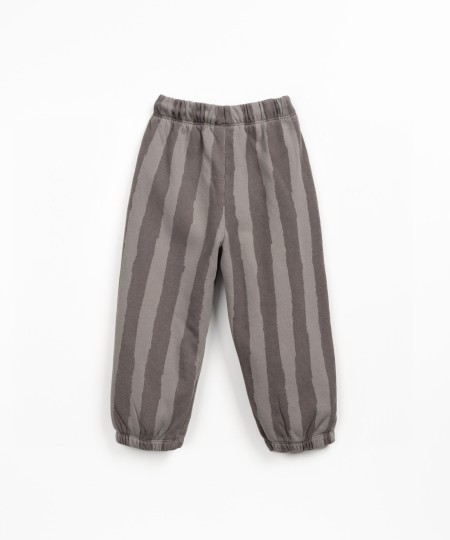 Pantaloni in misto fibre naturali con stampa