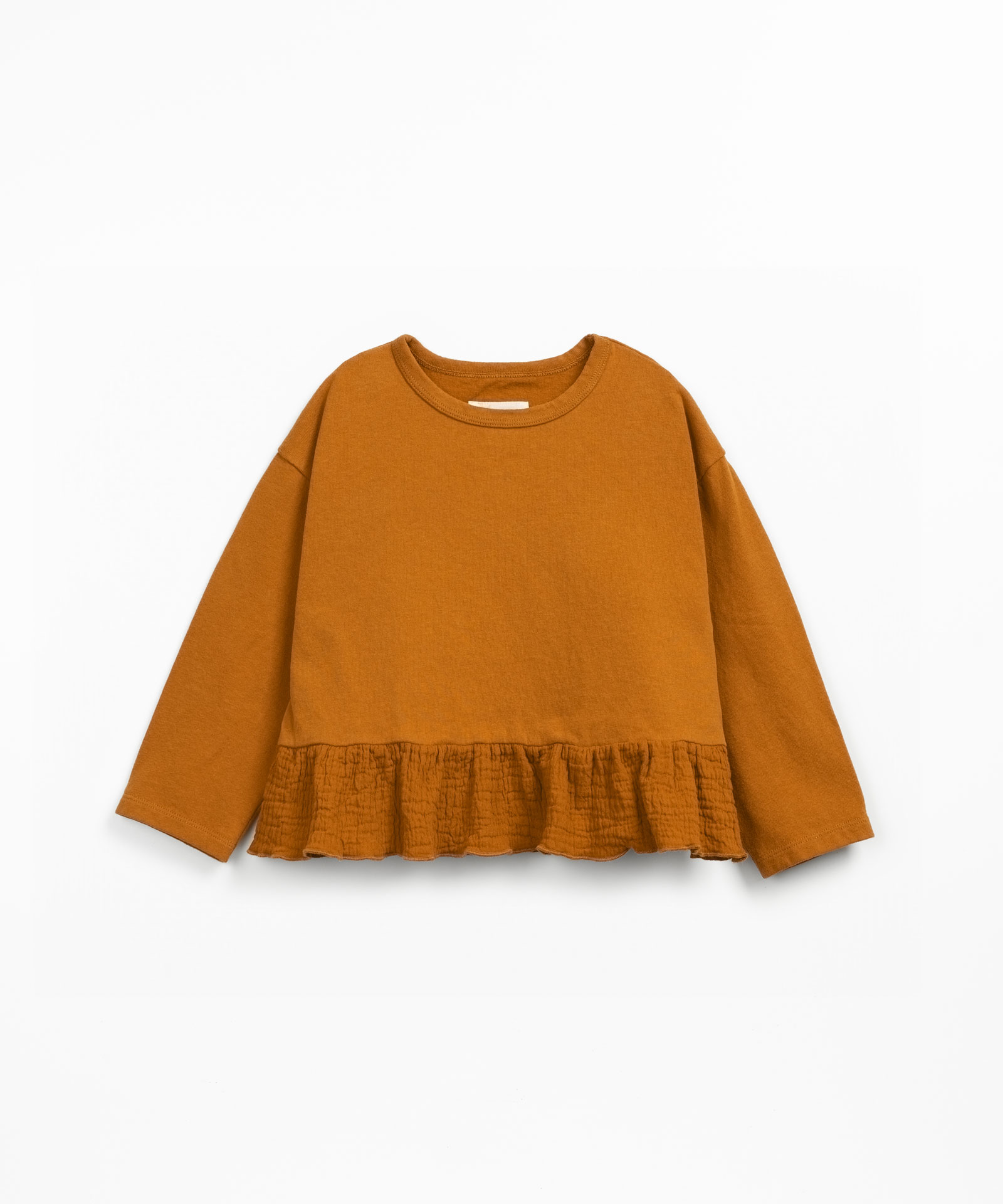 Tunic in jersey and woven fabric blend