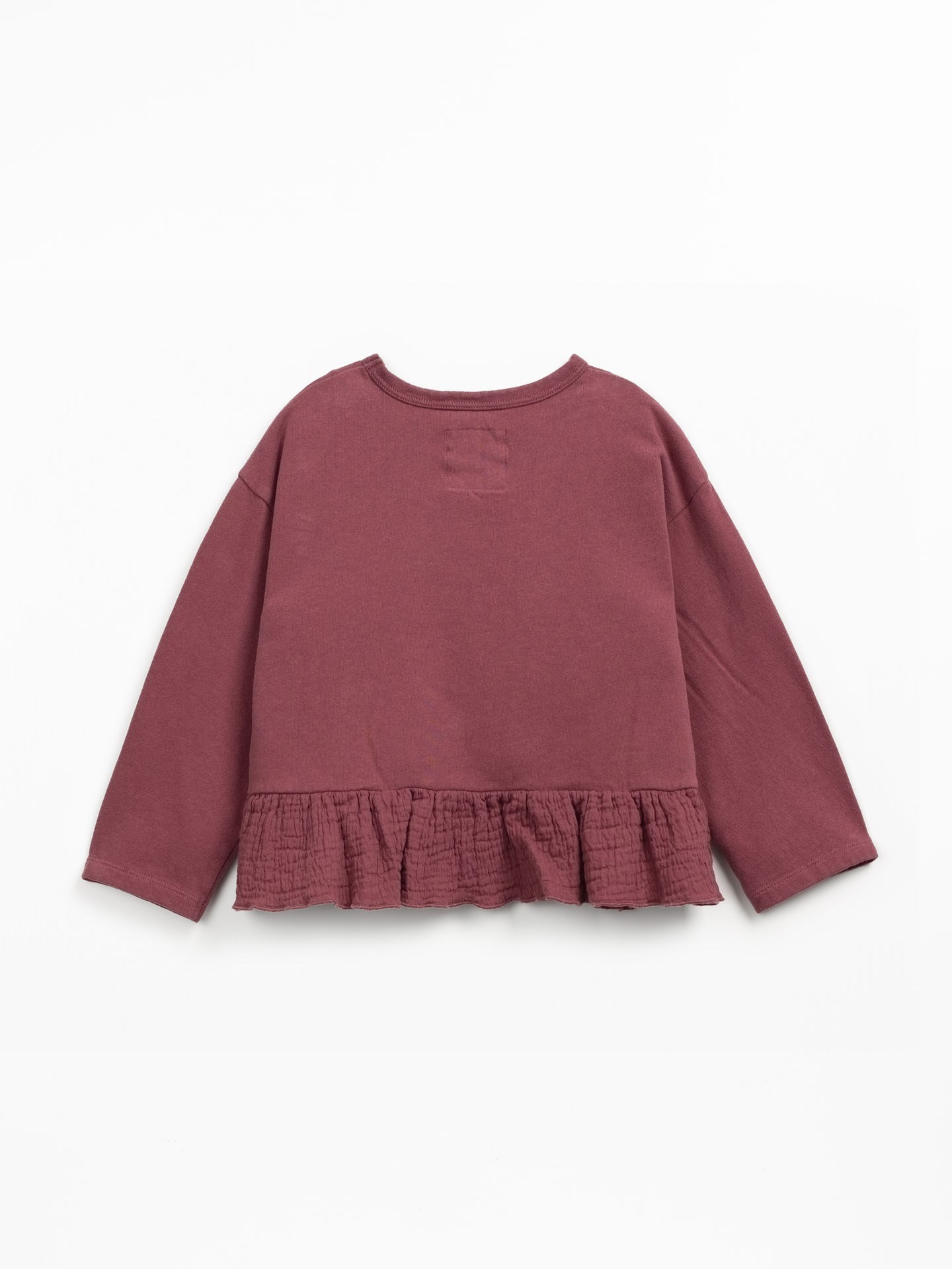 Tunic in knitted and woven fabric blend