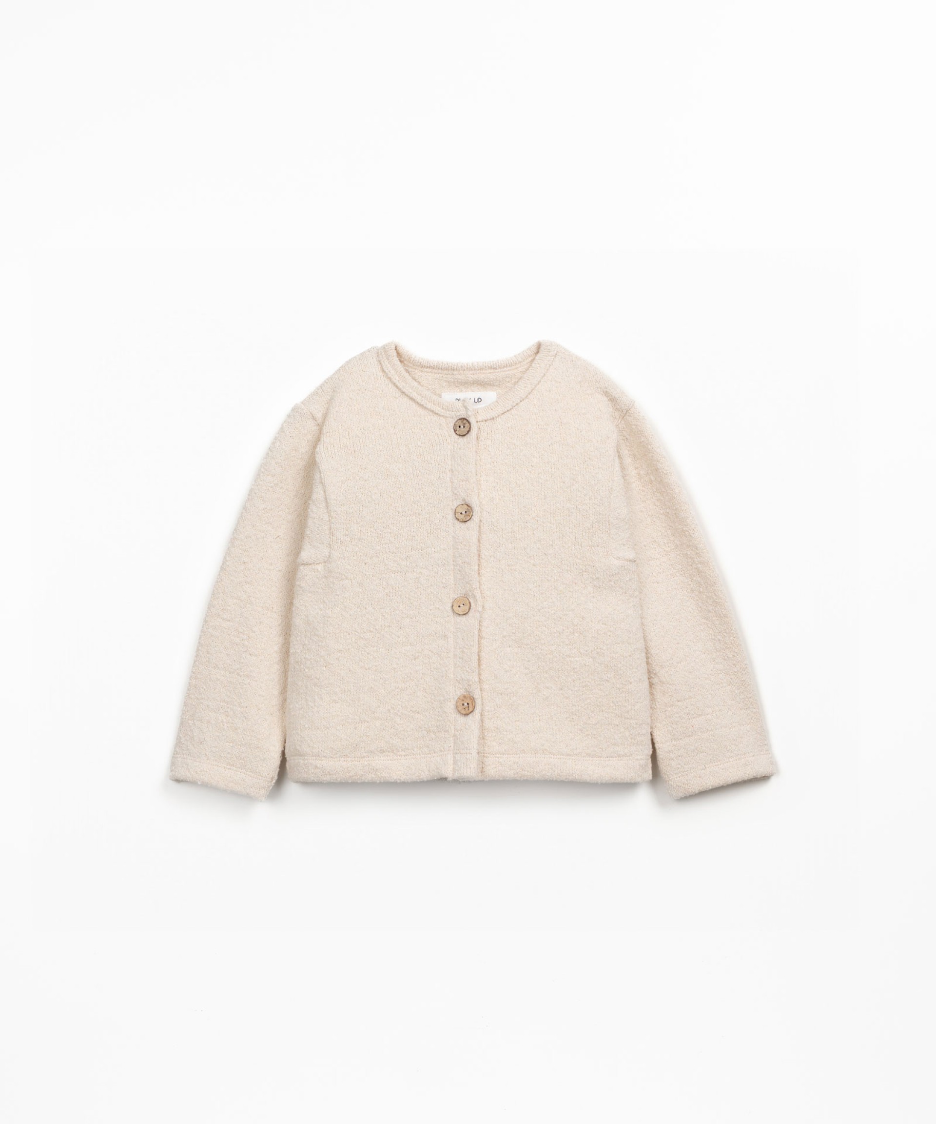 Chaqueta de punto en algodn orgnico y regenerativo con botones de coco