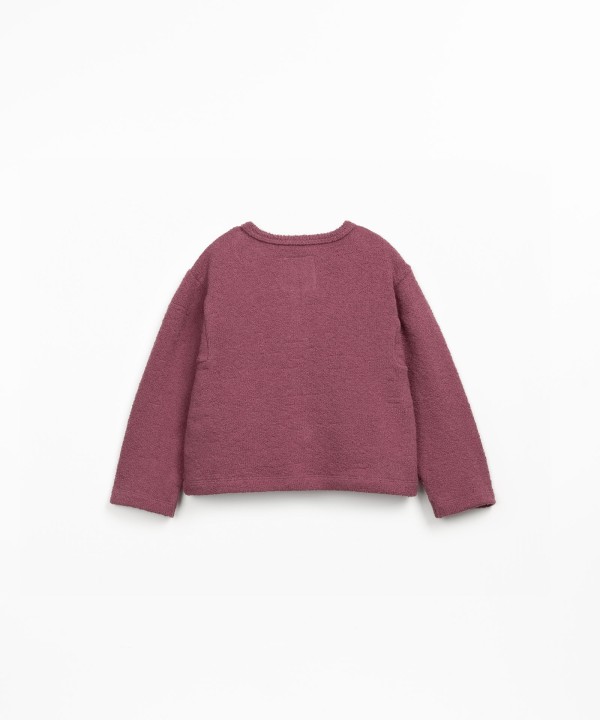 Knit jacket with organic and regenerative cotton