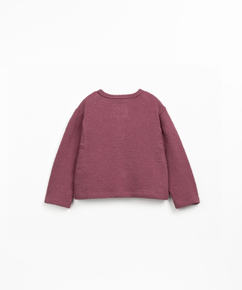 Knit jacket with organic and regenerative cotton