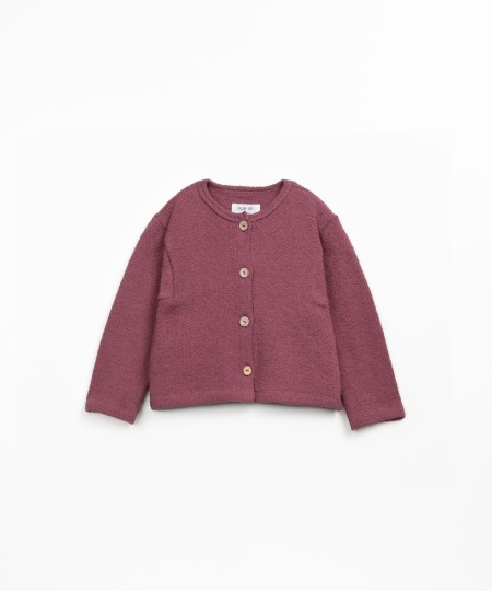 Knit jacket with organic and regenerative cotton