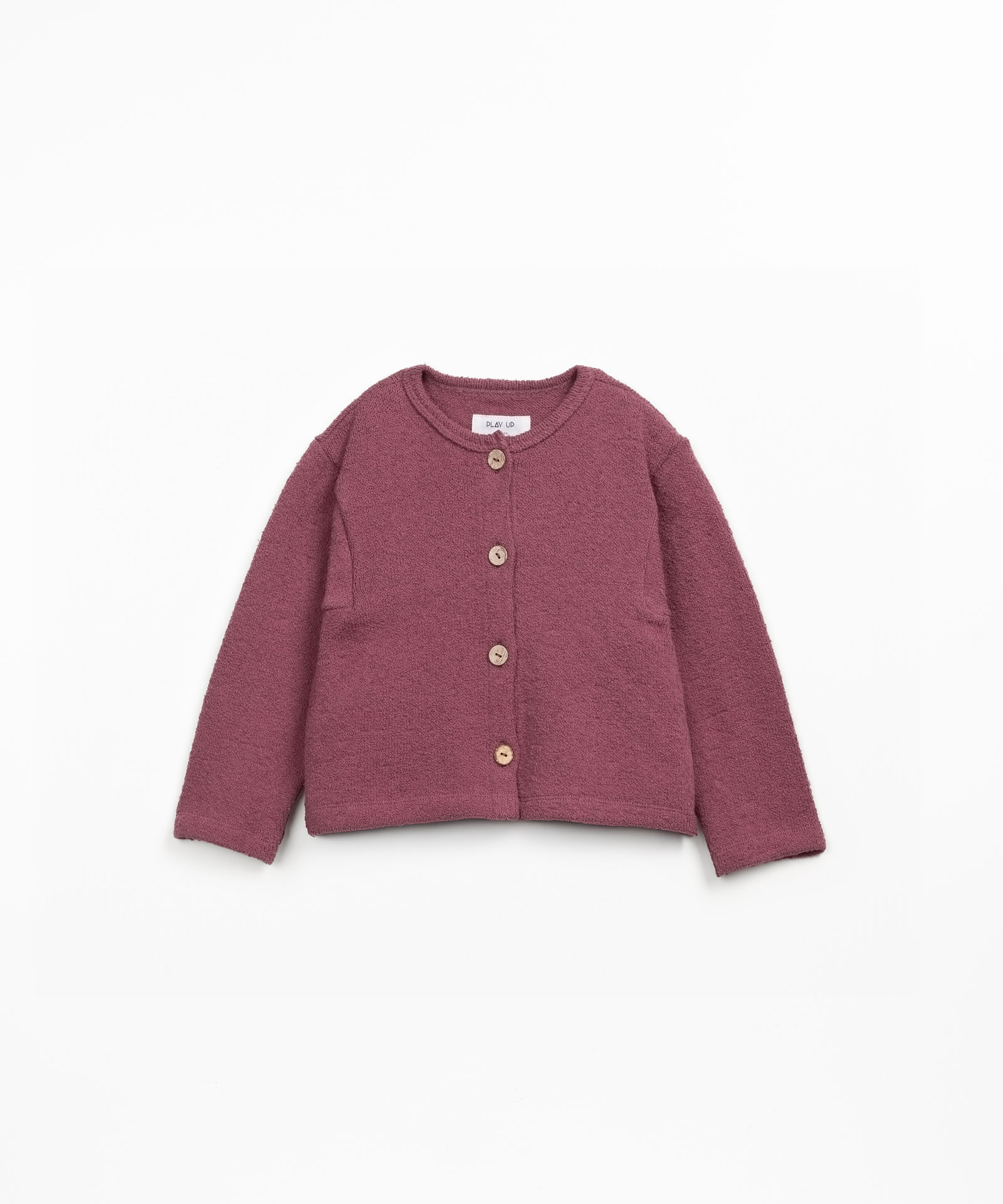 Knit jacket with organic and regenerative cotton