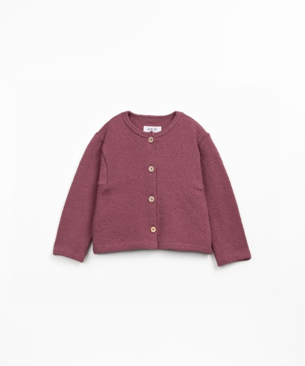 Knit jacket with organic and regenerative cotton