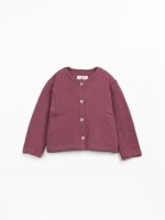 Knit jacket with organic and regenerative cotton