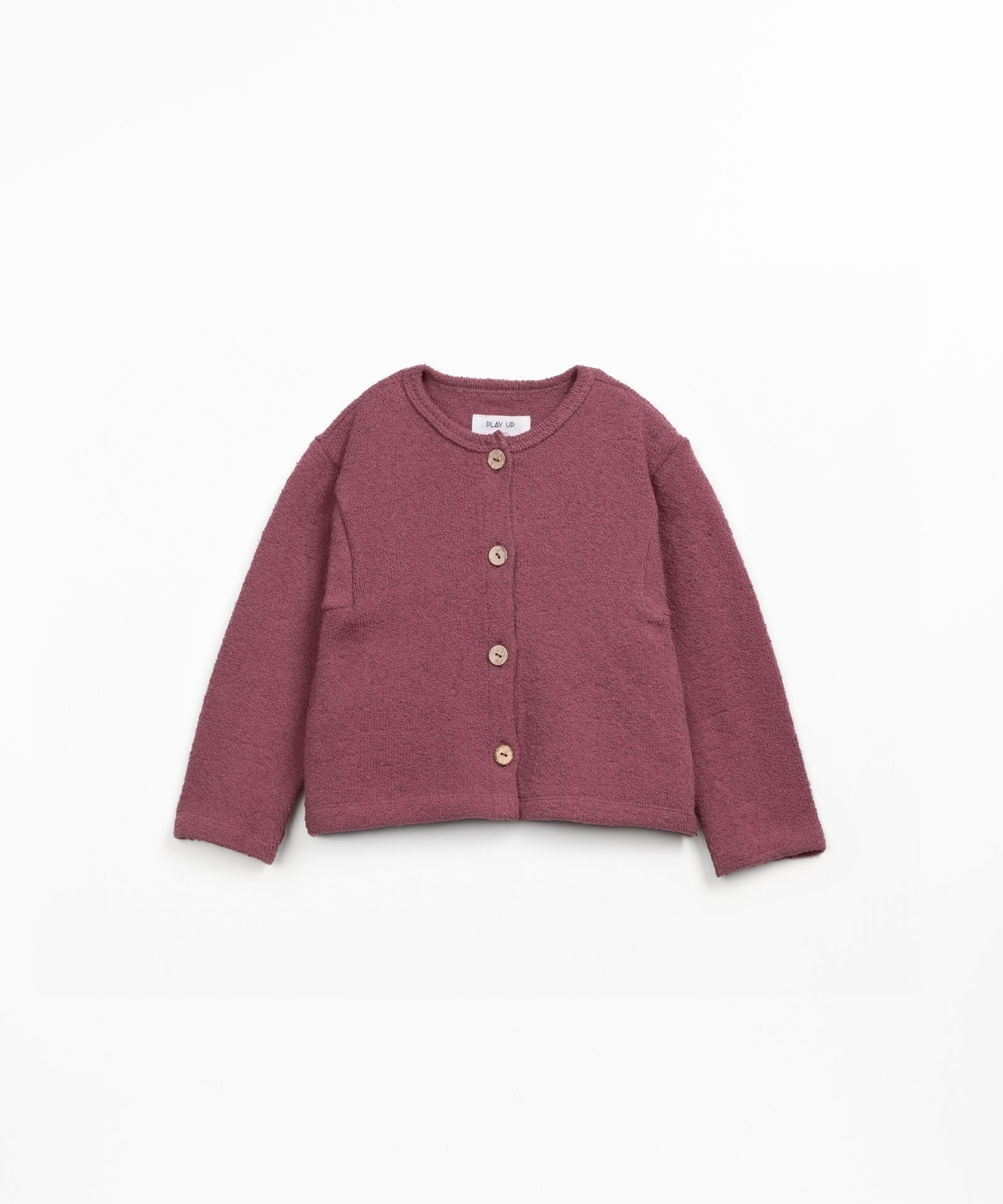 Chaqueta de punto en algodn orgnico y regenerativo con botones de coco