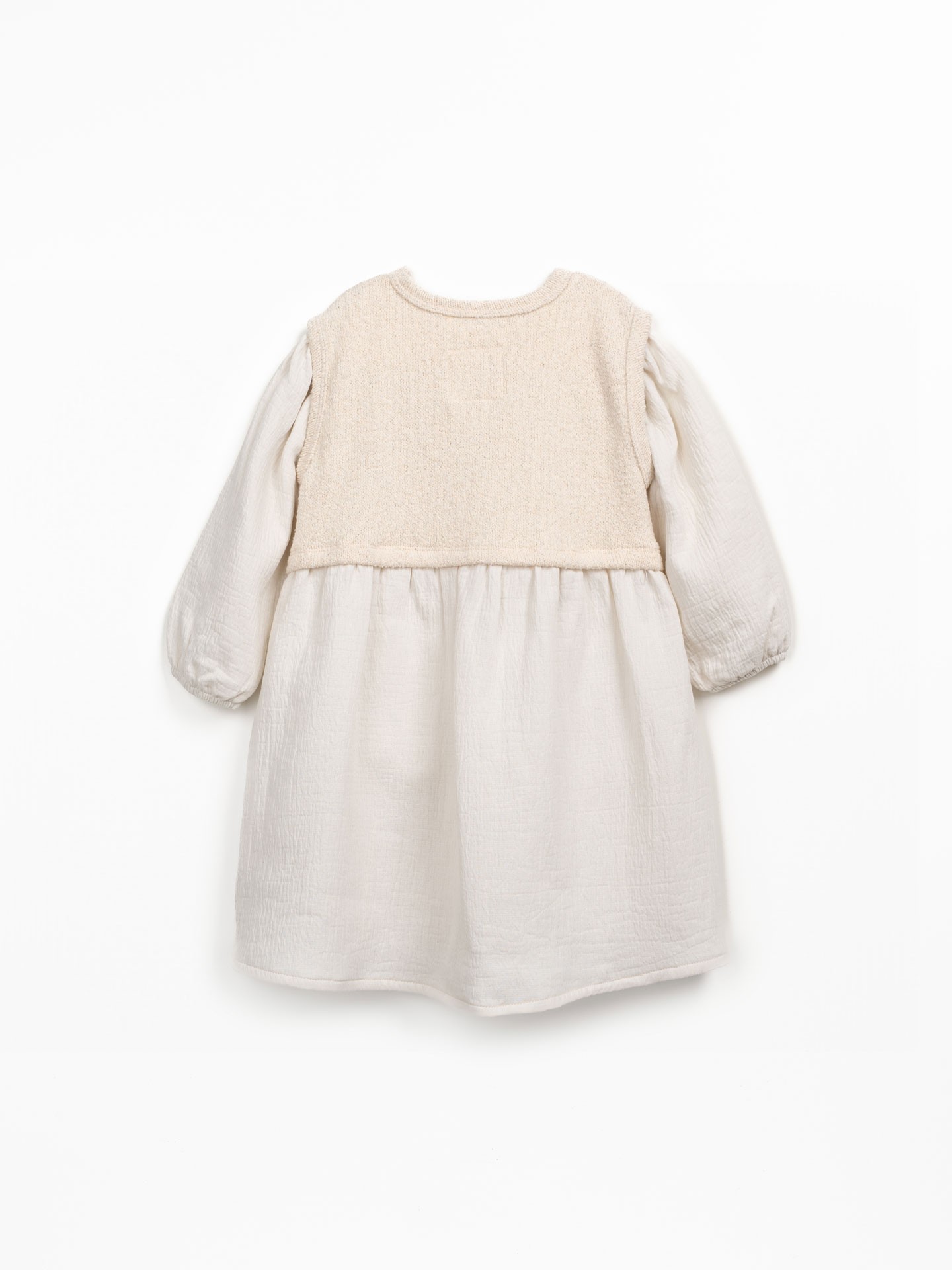 Robe à manches longues en mélange de maille et tissu