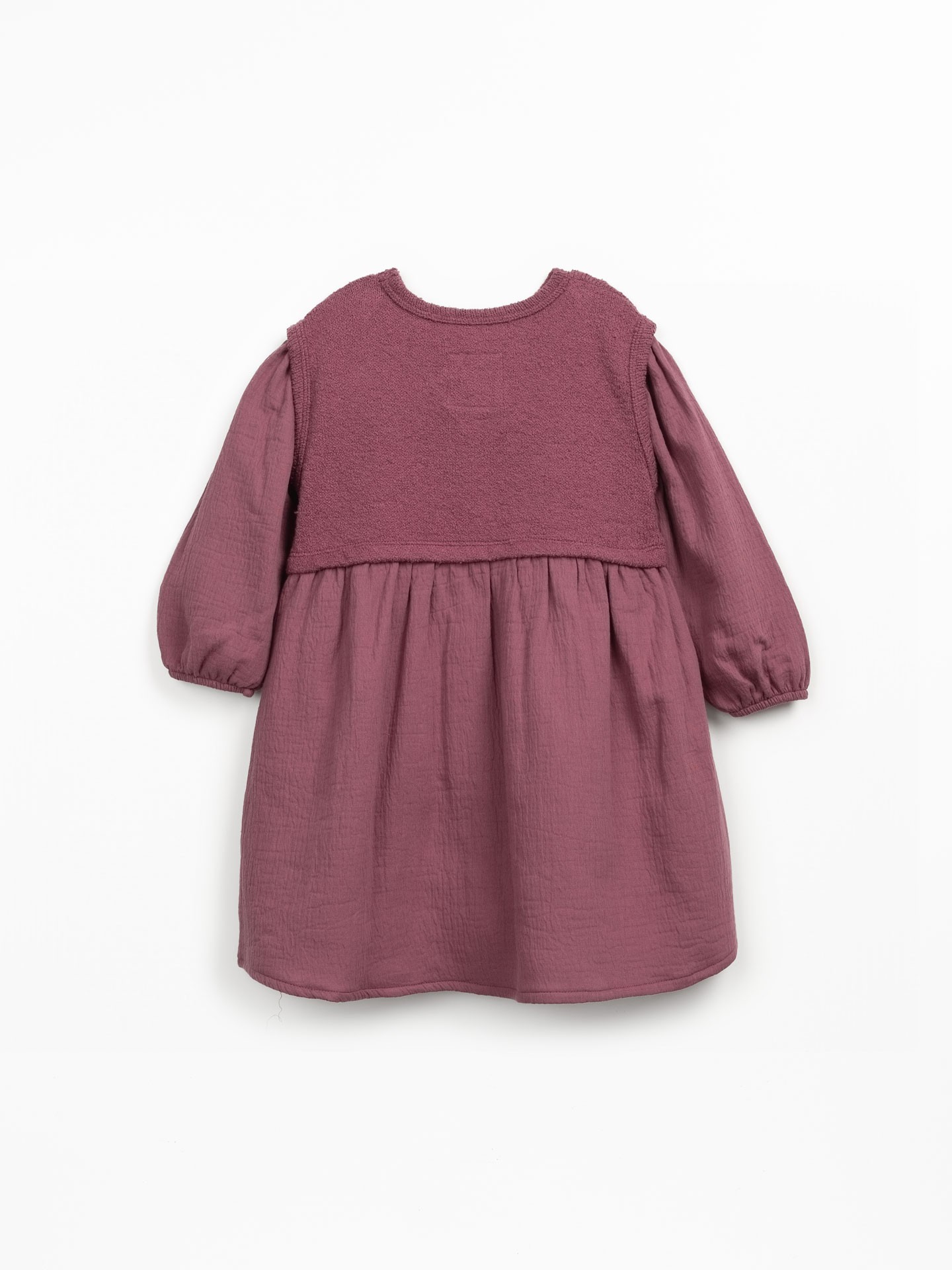 Robe à manches longues en mélange de maille et tissu