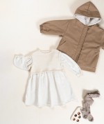 Dress with gathered waistband